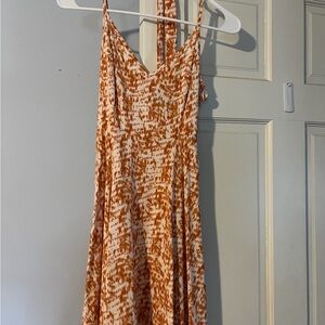Forever 21 Strapless Orange and White Dress